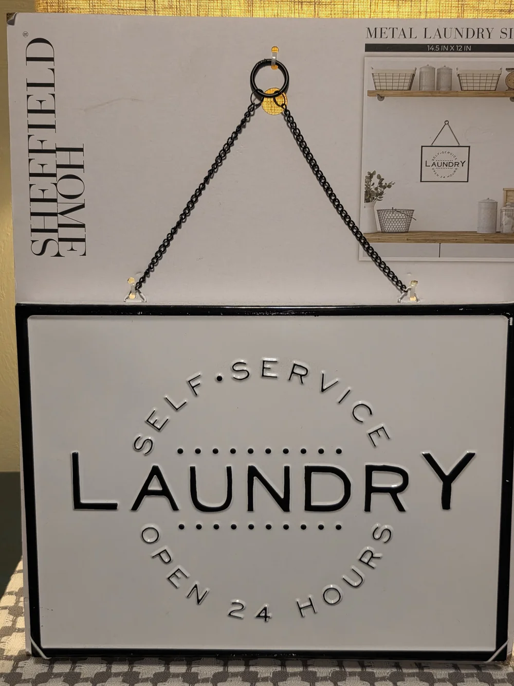 Sheffield Home White and Black 'Laundry' Metal Wall Sign